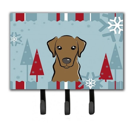 Jensendistributionservices Winter Holiday Chocolate Labrador Leash & Key Holder MI1719830